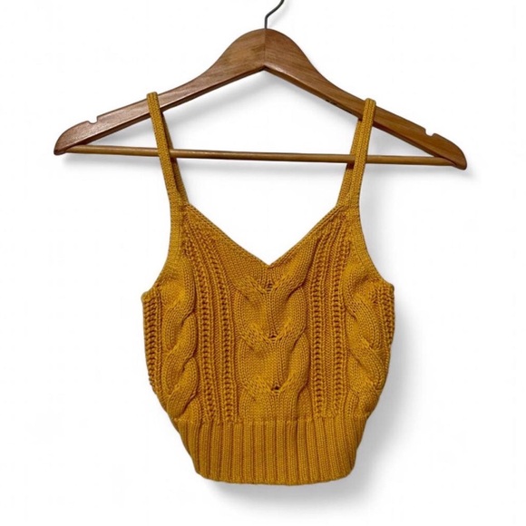 American Eagle Outfitters Tops - American Eagle Outfitters Mustard Cable Knit Camisole